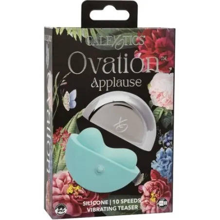 Estimulador de aplausos CalExotics Ovation verde aguamarina impermeable con 10 niveles de vibración recargable.