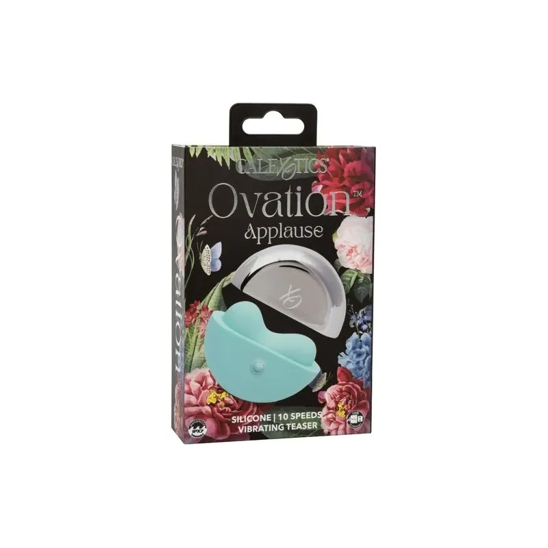 Estimulador de aplausos CalExotics Ovation verde aguamarina impermeable con 10 niveles de vibración recargable.