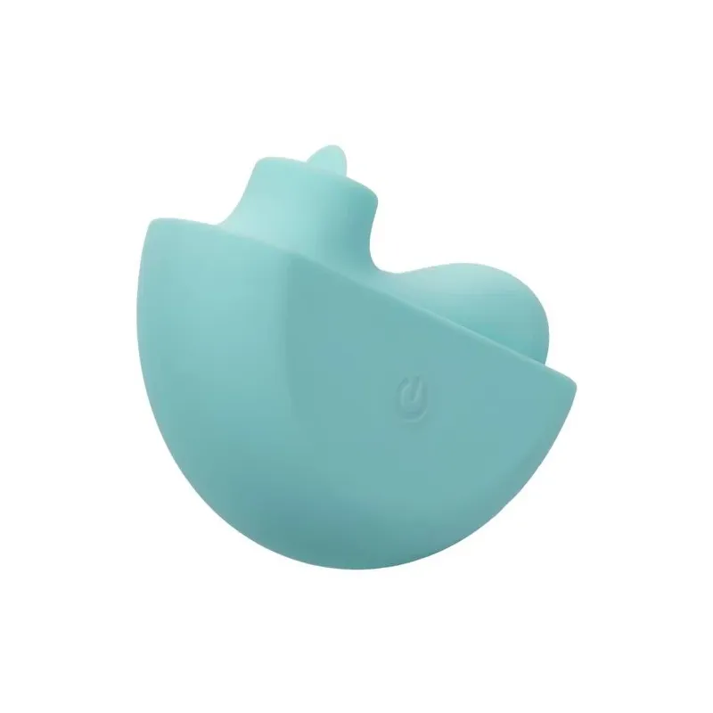 Estimulador vibrante ergonómico CalExotics Ovation Rave verde aguamarina, curvas suaves de silicona para estimulación dirigida.