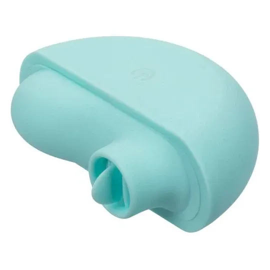 Estimulador vibrante ergonómico CalExotics Ovation Rave verde aguamarina, curvas suaves de silicona para estimulación dirigida.