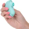 Estimulador vibrante ergonómico CalExotics Ovation Rave verde aguamarina, curvas suaves de silicona para estimulación dirigida.