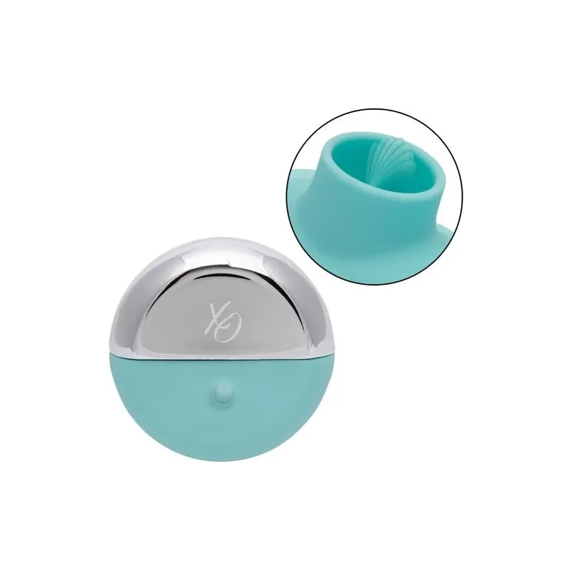 Estimulador vibrante ergonómico CalExotics Ovation Rave verde aguamarina, curvas suaves de silicona para estimulación dirigida.