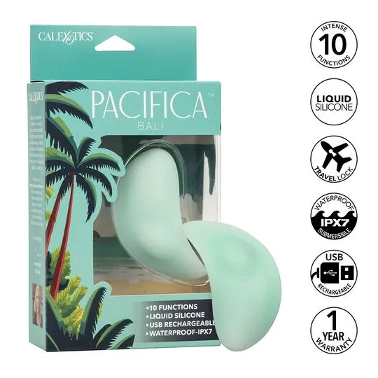 Calexotics Pacifica Bali Klitorisstimulator gebogen transparent Silikon wasserdicht 10 Funktionen