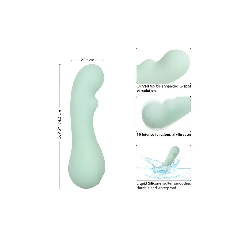 Calexotics Pacifica Bora Bora estimulador punto G de silicona transparente, 10 modos de vibración, impermeable IPX7 - vista prod