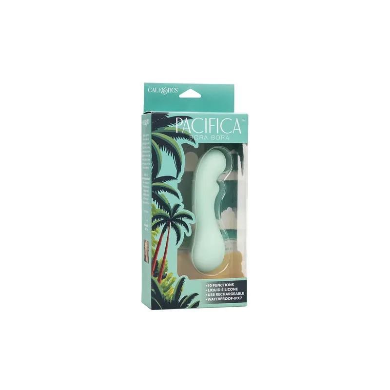 Calexotics Pacifica Bora Bora estimulador punto G de silicona transparente, 10 modos de vibración, impermeable IPX7 - vista prod
