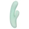 Vibrador y estimulador punto G CalExotics Pacifica Fiji en aguamarina, silicona transparente, doble motor, 10 vibraciones, imper