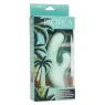 Vibrador y estimulador punto G CalExotics Pacifica Fiji en aguamarina, silicona transparente, doble motor, 10 vibraciones, imper
