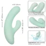 Vibrador y estimulador punto G CalExotics Pacifica Fiji en aguamarina, silicona transparente, doble motor, 10 vibraciones, imper
