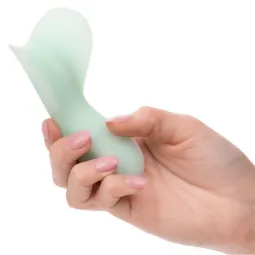 Vibrateur étanche CALEXOTICS Pacifica Tahiti Teaser, 10 fonctions, silicone transparent, vue d'ensemble.