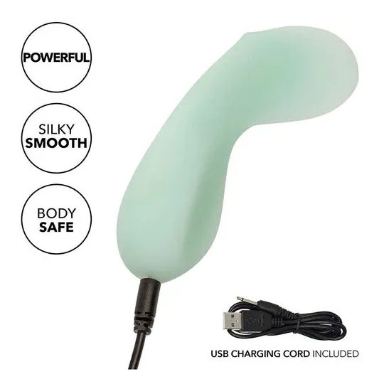 Vibratore impermeabile CALEXOTICS Pacifica Tahiti Teaser, 10 funzioni, silicone trasparente, vista d'insieme.