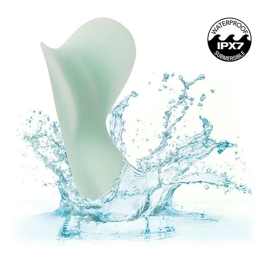 Vibratore impermeabile CALEXOTICS Pacifica Tahiti Teaser, 10 funzioni, silicone trasparente, vista d'insieme.
