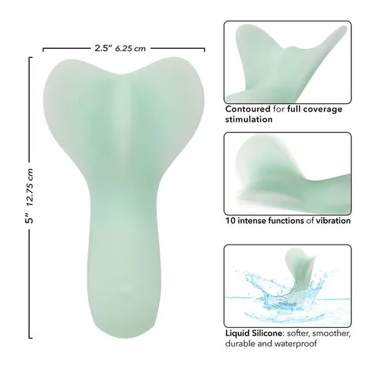 Vibratore impermeabile CALEXOTICS Pacifica Tahiti Teaser, 10 funzioni, silicone trasparente, vista d'insieme.