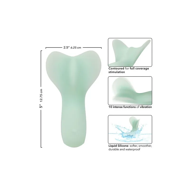 Vibratore impermeabile CALEXOTICS Pacifica Tahiti Teaser, 10 funzioni, silicone trasparente, vista d'insieme.
