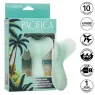 Vibratore impermeabile CALEXOTICS Pacifica Tahiti Teaser, 10 funzioni, silicone trasparente, vista d'insieme.