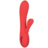 Vibrador conejo caliente Calexotics Palisades Passion Rouge vista frontal, eje perfilado de silicona roja." }, { "image": 2, "fr