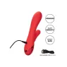 Vibrador conejo caliente Calexotics Palisades Passion Rouge vista frontal, eje perfilado de silicona roja." }, { "image": 2, "fr