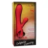 Vibrador conejo caliente Calexotics Palisades Passion Rouge vista frontal, eje perfilado de silicona roja." }, { "image": 2, "fr