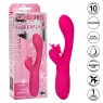 Masseur papillon rechargeable CalExotics Kiss Flutter rose silicone, vue de face ailes déployées