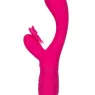 Masseur papillon rechargeable CalExotics Kiss Flutter rose silicone, vue de face ailes déployées