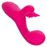 Masseur papillon rechargeable CalExotics Kiss Flutter rose silicone, vue de face ailes déployées