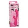 Masseur papillon rechargeable CalExotics Kiss Flutter rose silicone, vue de face ailes déployées