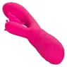 Masseur papillon rechargeable CalExotics Kiss Flutter rose silicone, vue de face ailes déployées