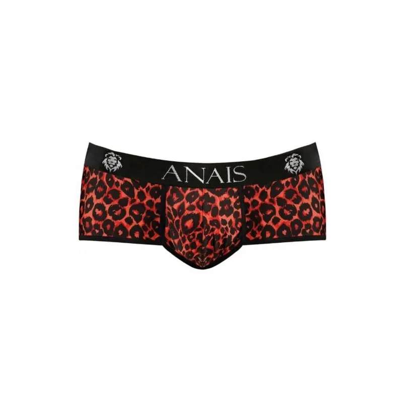 Herren-Slip-Boxer im Animal-Print rot von Anais Men aus weicher Mikrofaser, sportlicher Schnitt