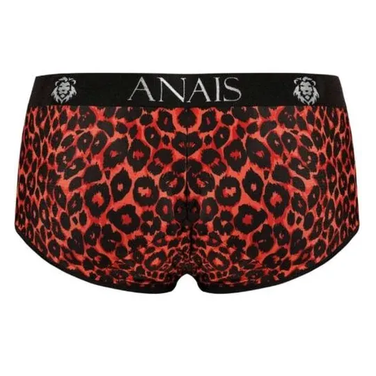 Slip boxer tribal imprimé animal rouge Anais Men en microfibre douce, coupe sportive