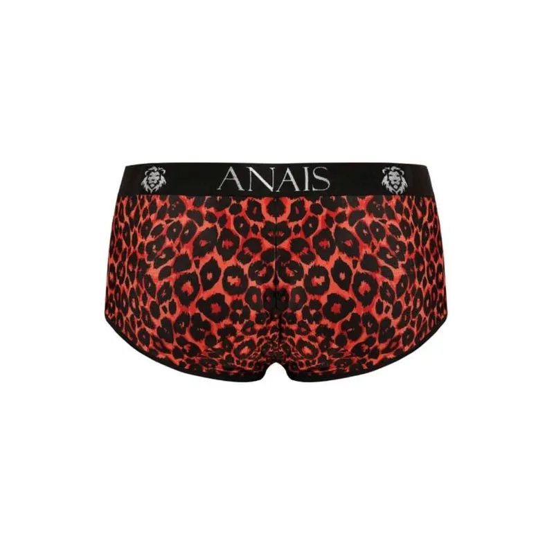 Slip boxer tribal imprimé animal rouge Anais Men en microfibre douce, coupe sportive