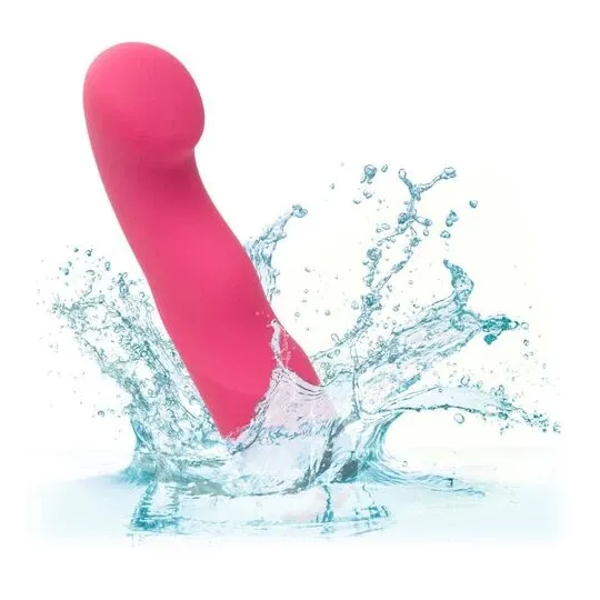 CALEXOTICS Pixies Curvy Rose masseur en silicone rose à pointe flexible et 10 vitesses vibrantes