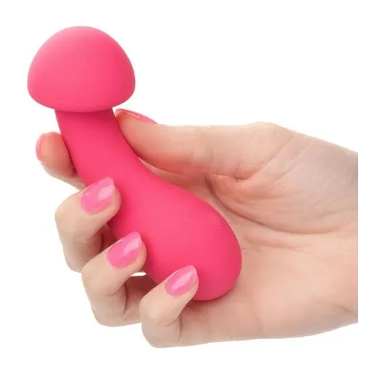 Masseur intime CalExotics Pixies Exciter rose en silicone liquide avec tête flexible et 10 vitesses.