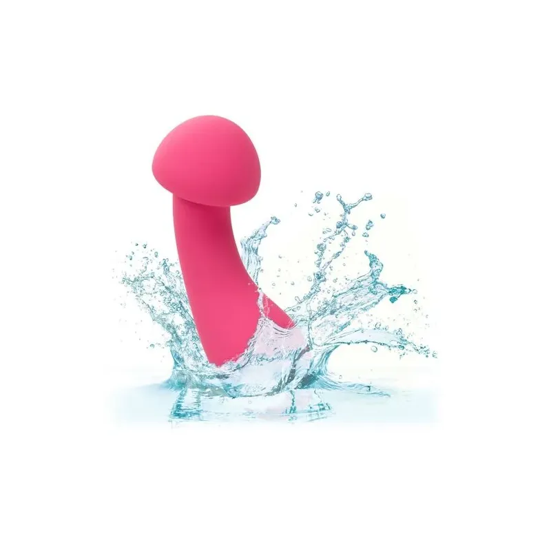 Masseur intime CalExotics Pixies Exciter rose en silicone liquide avec tête flexible et 10 vitesses.