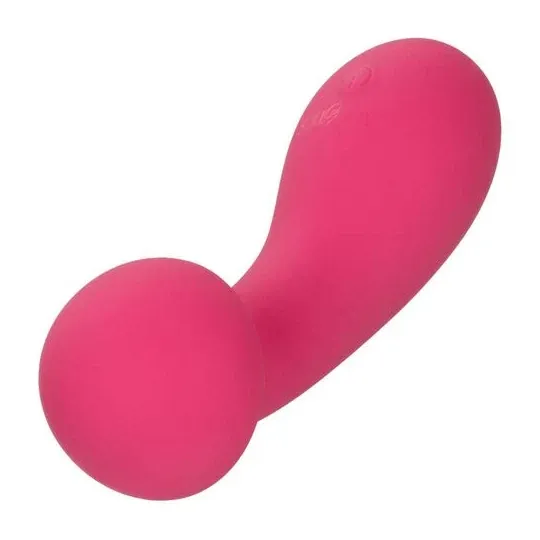 Masseur intime CalExotics Pixies Exciter rose en silicone liquide avec tête flexible et 10 vitesses.