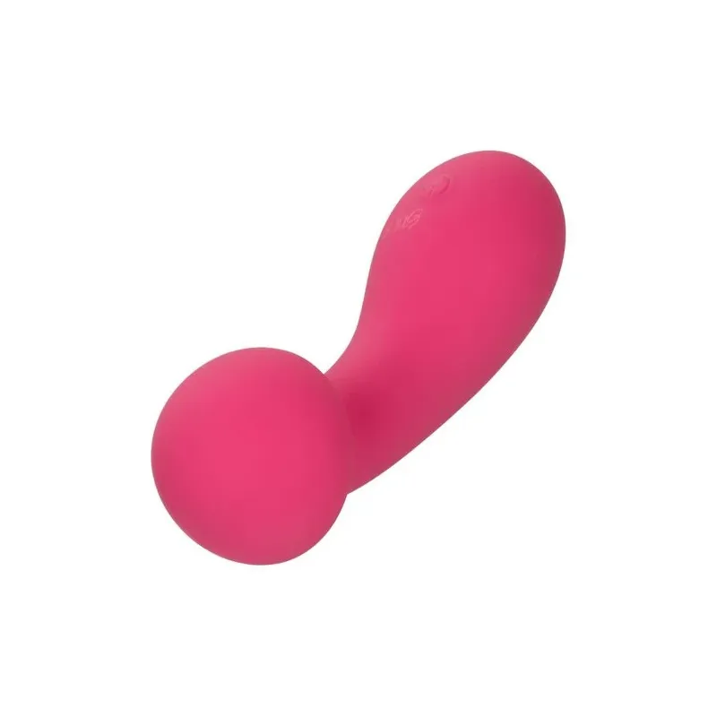 Masseur intime CalExotics Pixies Exciter rose en silicone liquide avec tête flexible et 10 vitesses.