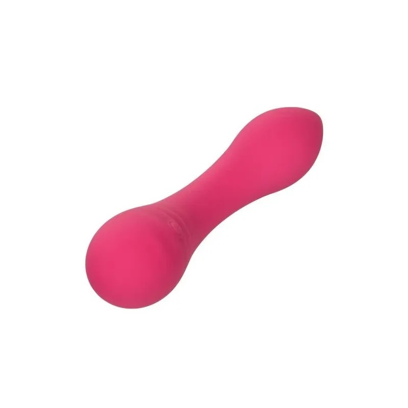 CalExotics Pixies Teaser Rose – masseur vibrant en silicone liquide rose et courbé, rechargeable et étanche