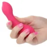 CalExotics Pixies Teaser Rose – masseur vibrant en silicone liquide rose et courbé, rechargeable et étanche