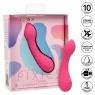 CalExotics Pixies Teaser Rose – masseur vibrant en silicone liquide rose et courbé, rechargeable et étanche