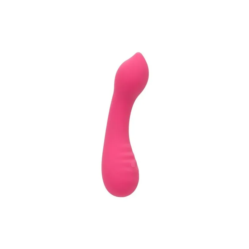 CalExotics Pixies Teaser Rose – masseur vibrant en silicone liquide rose et courbé, rechargeable et étanche
