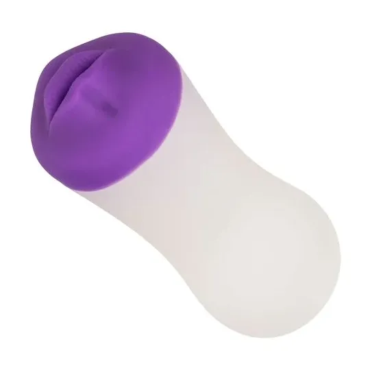 Poignée de gorge profonde CALEXOTICS en TPE bicolore, masturbateur avec nervures internes et aspiration, double densité.