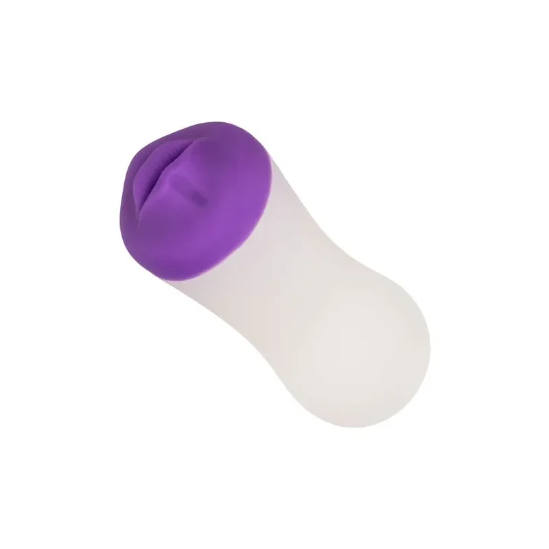 Poignée de gorge profonde CALEXOTICS en TPE bicolore, masturbateur avec nervures internes et aspiration, double densité.