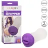 Poignée de gorge profonde CALEXOTICS en TPE bicolore, masturbateur avec nervures internes et aspiration, double densité.