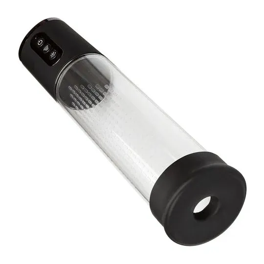 Pompe d'aspiration rechargeable Calexotics Peak noire 4 vitesses cylindre transparent anneau silicone