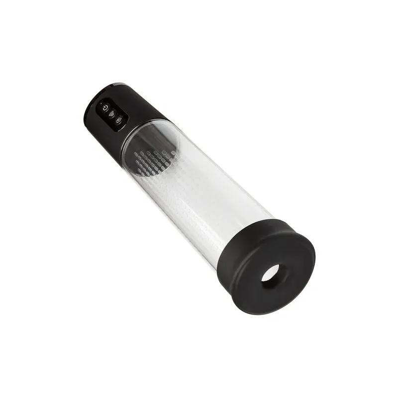 Pompe d'aspiration rechargeable Calexotics Peak noire 4 vitesses cylindre transparent anneau silicone