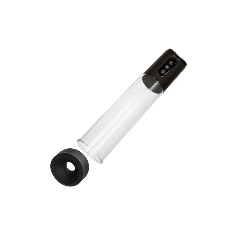 Pompe d'aspiration rechargeable Calexotics Peak noire 4 vitesses cylindre transparent anneau silicone