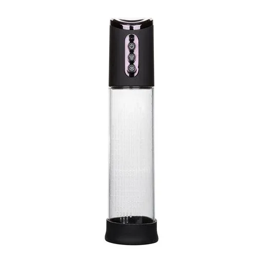 Pompe d'aspiration rechargeable Calexotics Peak noire 4 vitesses cylindre transparent anneau silicone