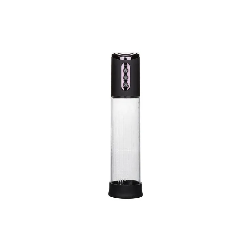 Pompe d'aspiration rechargeable Calexotics Peak noire 4 vitesses cylindre transparent anneau silicone
