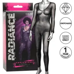 Body sans entrejambe Radiance en maille douce avec strass scintillants, marque CalExotics, pour un look glamour.