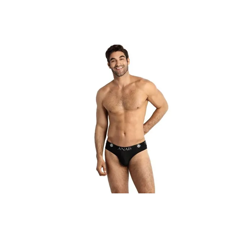 slip sexy homme en tulle noir Anais Men, finition noire élégante, taille élastique confortable