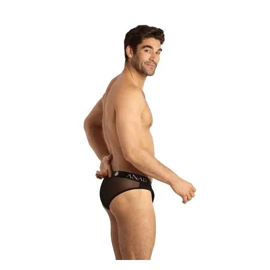 slip sexy uomo in tulle nero Anais Men, finitura nera elegante, vita elastica comoda