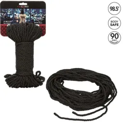 Schwarzes BDSM-Seil CalExotics 30 Meter aus Baumwolle und Polyester für Shibari